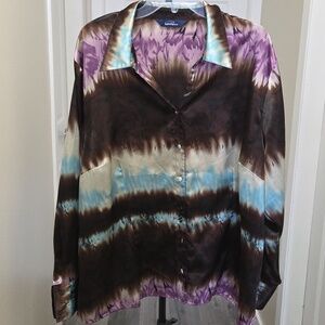 Penningtons Plus Size Satin Button-down Top